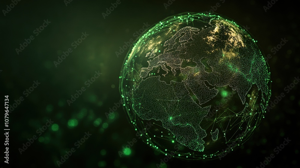 Glowing Network Connections on Earth Visualization Glowing Network Connections on Earth Visualization