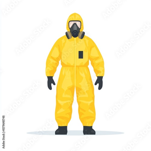 Hazmat Suit Worker Protection Safety Illustration