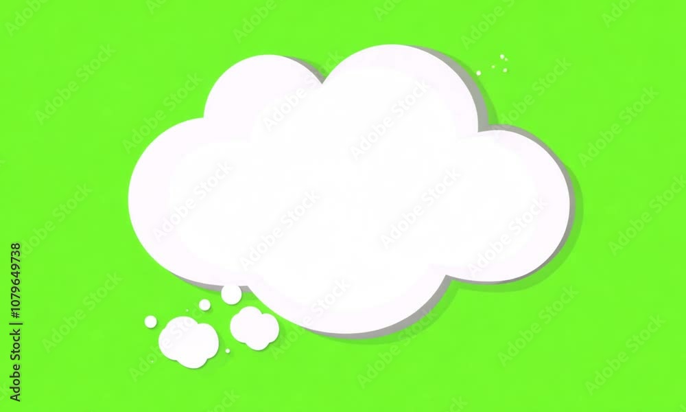 An animated thought bubble that starts small and expands, signifying creative thinking and brainstorming on a green screen background. An animated thought bubble that starts small and expands, signifying creative thinking and brainstorming on a green screen background.