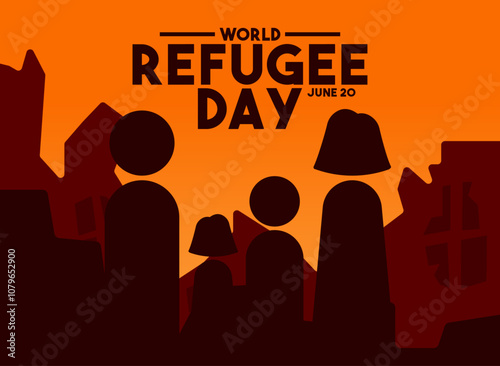 World Refugee Day. June 20. Abstract design vector. Poster, banner, card, background.