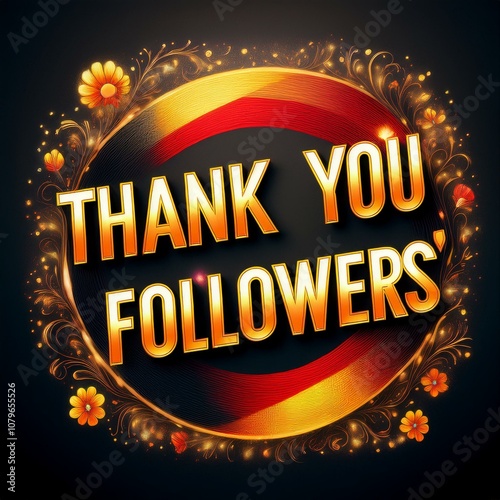 
label with title. Thank you followers. Attractive letters. With a dark background with an intense degradation
