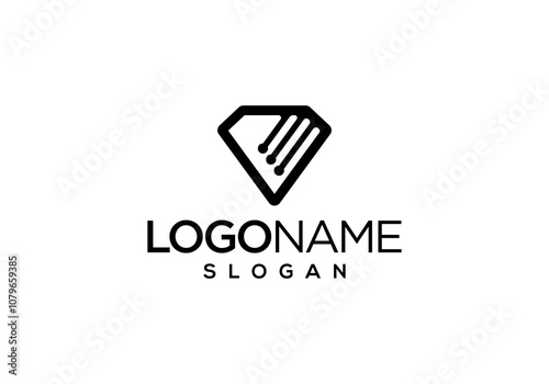 diamond technology icon logo vector design.