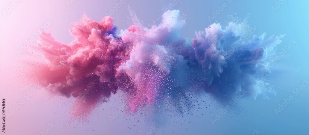 Fototapeta premium Abstract Cloud of Pink and Blue Powder Explosion
