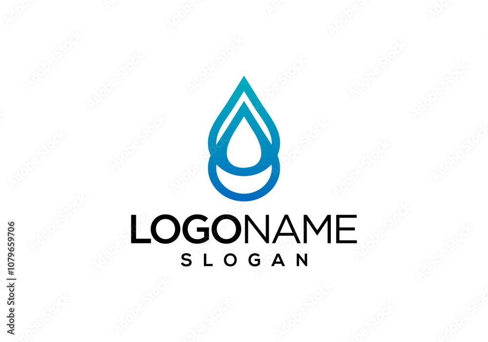 Abstract Line Water Drop Vector Logo Design Abstract Line Water Drop Vector Logo Design