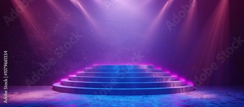 Circular Stage with Pink and Blue Lights