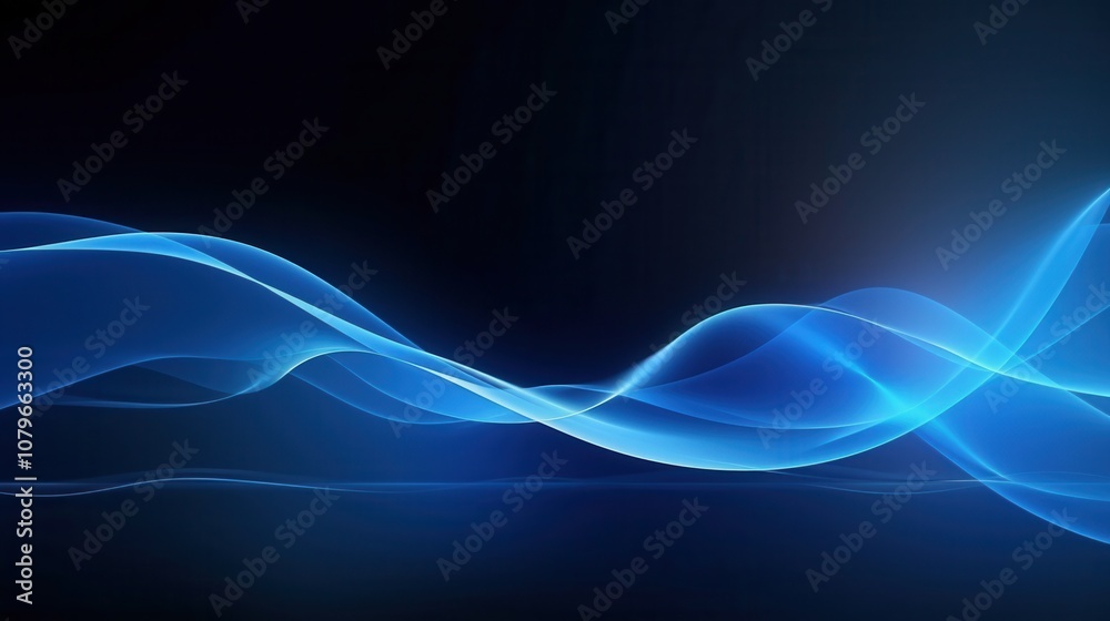 Abstract Blue Waves on a Dark Background Abstract Blue Waves on a Dark Background