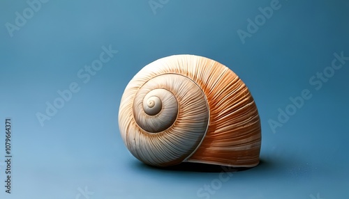 Natural macro shot. Snail shell close-up, botanical textures, high-detail environment, 3D illustration.