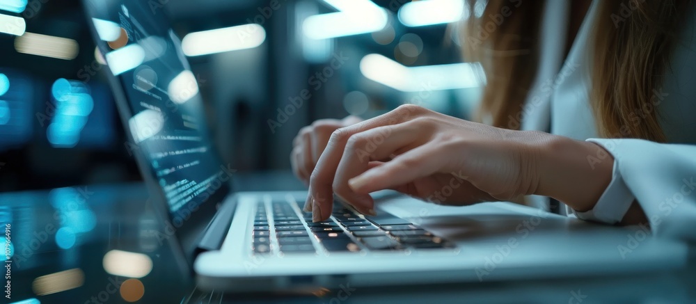 Close-Up of a Woman Typing on a Laptop Close-Up of a Woman Typing on a Laptop