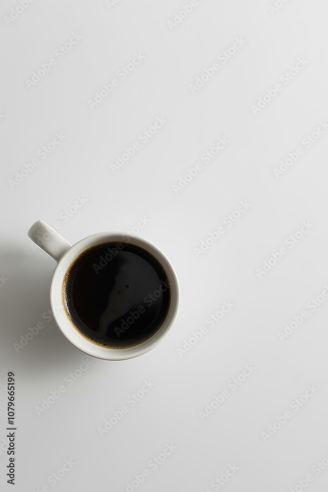 cup of coffee on a white table