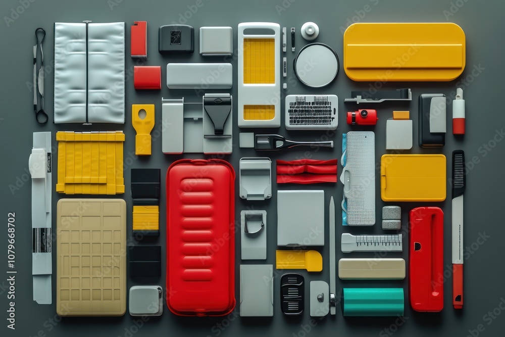 Abstract Arrangement of Colorful Objects Abstract Arrangement of Colorful Objects