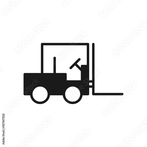 Forklift icon. White background.