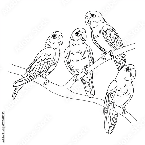 parrots doodle