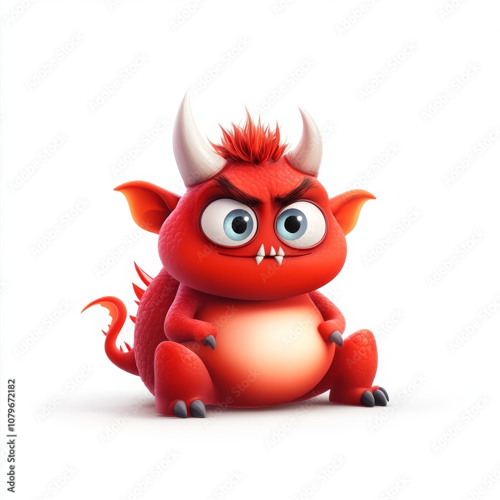 Cartoon Demon Character in 3D Glowing Style Cartoon Demon Character in 3D Glowing Style