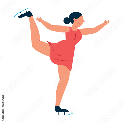 biathlon woman in ice skate