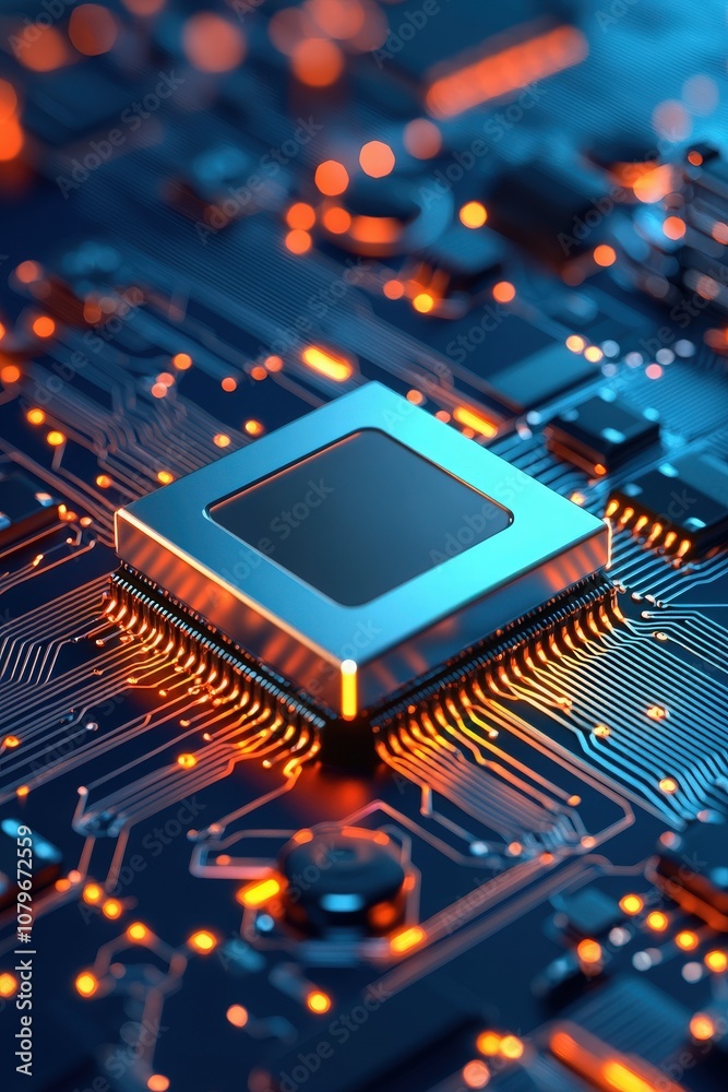Computer Chip on Circuit Board. Computer Chip on Circuit Board.