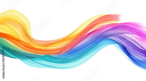 Rainbow wave on white transparent background 