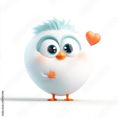 Cute 3D Heart Shaped Cartoon Character