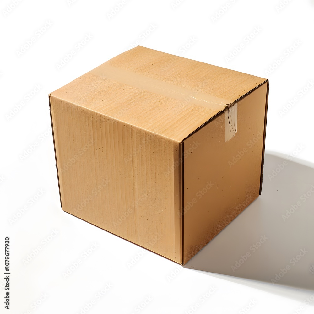 A cardboard box mockup on a white background A cardboard box mockup on a white background