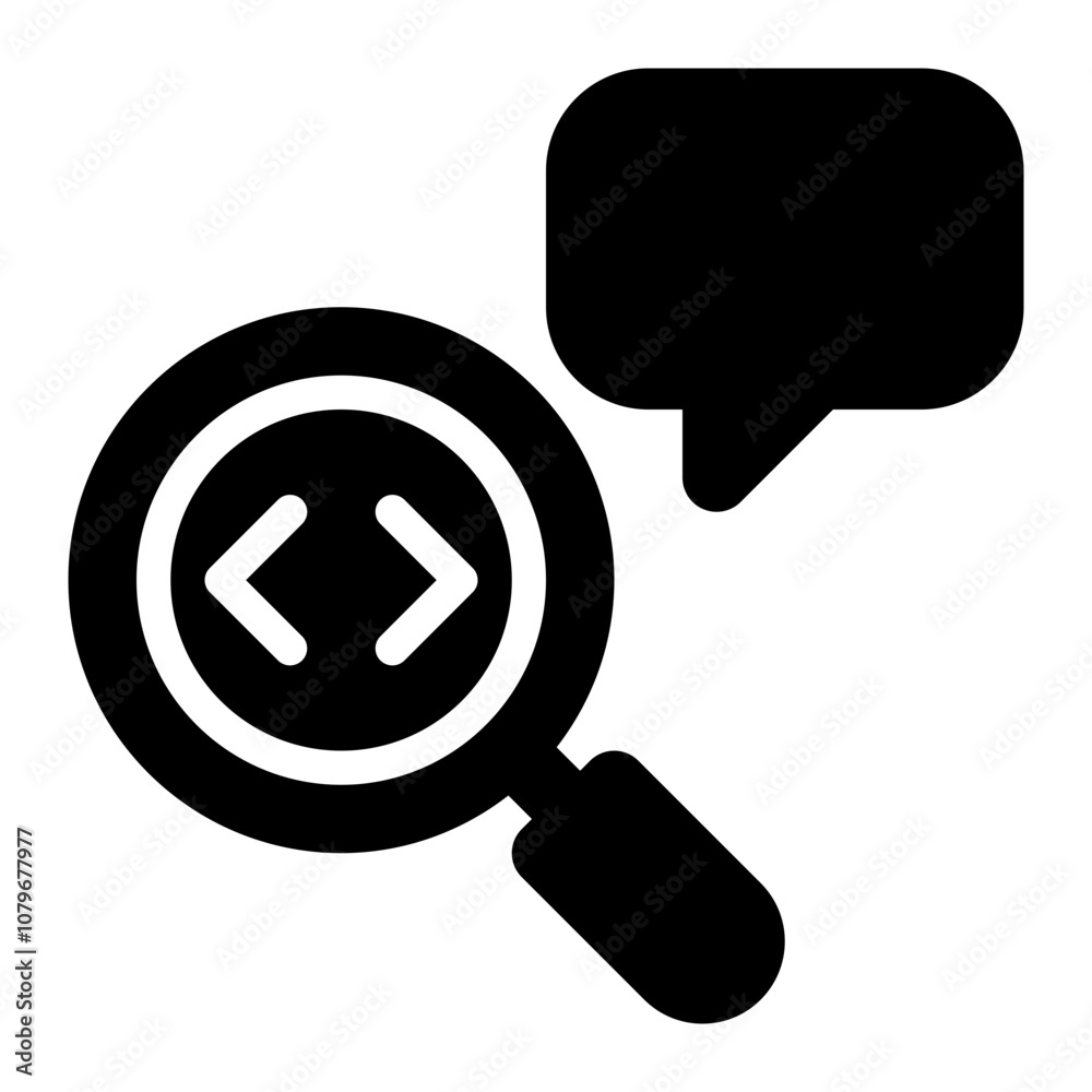 code review, software, programming, coding, testing, feedback, comment, quality assurance solid or glyph icon code review, software, programming, coding, testing, feedback, comment, quality assurance solid or glyph icon