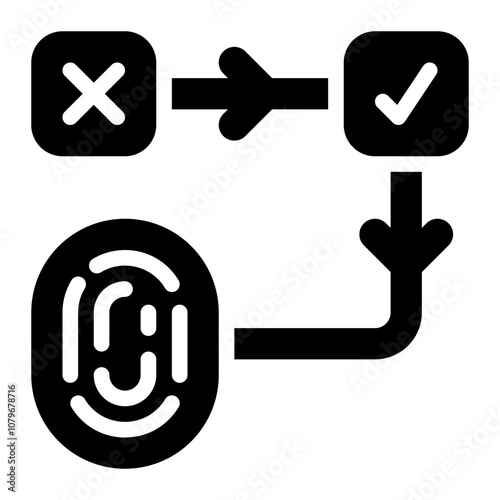 biometric spoofing, identification, fingerprint, biometric, spoofing, cyber attack solid or glyph icon