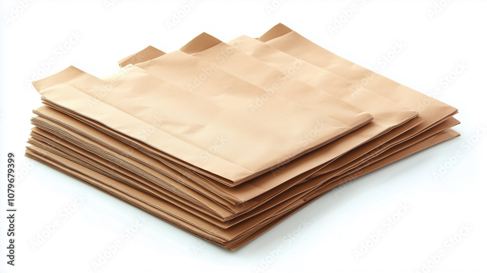 A stack of brown paper bags A stack of brown paper bags