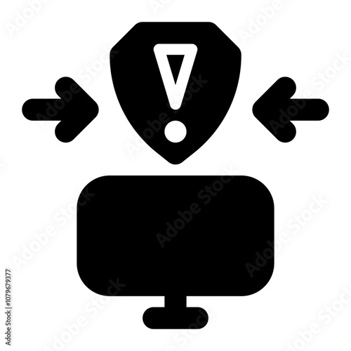 intrusion detection system, cyber security, ids, detection, alert, warning solid or glyph icon