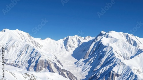 A majestic mountain range covered with snow and ice, showcasing the beauty and challenges of mountaineering, elevation, breathtaking