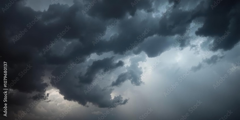 Dark and ominous storm clouds gathering in the sky, signaling an incoming thunderstorm, climate, dramatic Dark and ominous storm clouds gathering in the sky, signaling an incoming thunderstorm, climate, dramatic