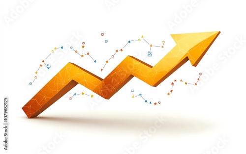 Upward trend growth chart with a bold success arrow, profit increasing, sleek professional design symbolizing financial success and positive business outcomes
