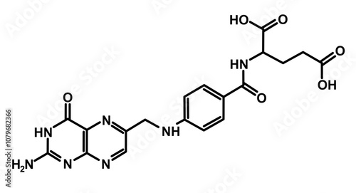 Chemical Structure of Folic Acid Vitamin B9