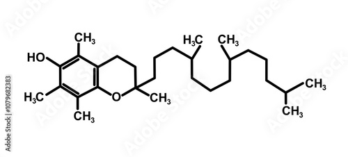 Chemical Structure of Tocopherol Vitamin E
