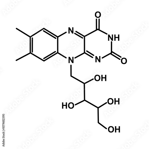 Chemical Structure of Riboflavin Vitamin B2