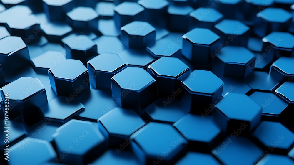 Abstract Hexagon Pattern in Blue Tones Abstract Hexagon Pattern in Blue Tones