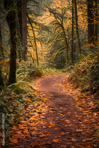 Exploring the Breathtaking Beauty and Calmness of Fall Hiking Trail in The NW Wild Nature