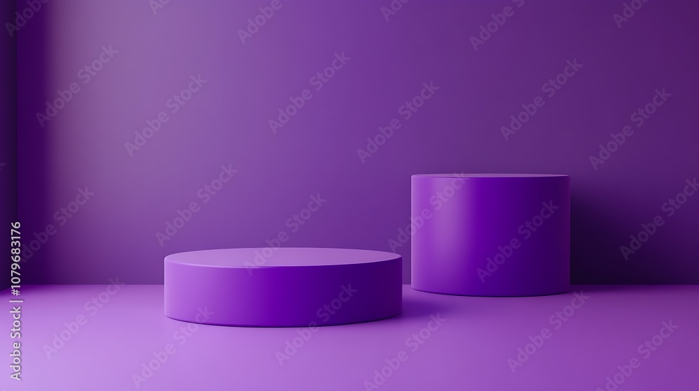 Purple Cylinders Minimalist Product Display Purple Cylinders Minimalist Product Display