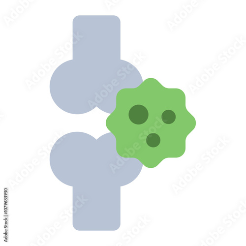 Bone with cancer cell for Bone Cancer flat icon