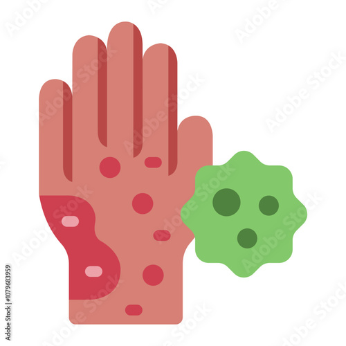 Skin Cancer infection at Hand  flat icon