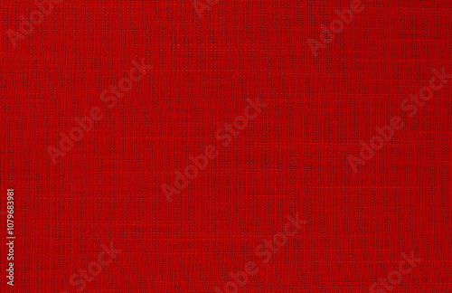 Dark red linen fabric cloth texture background, seamless pattern of natural textile.