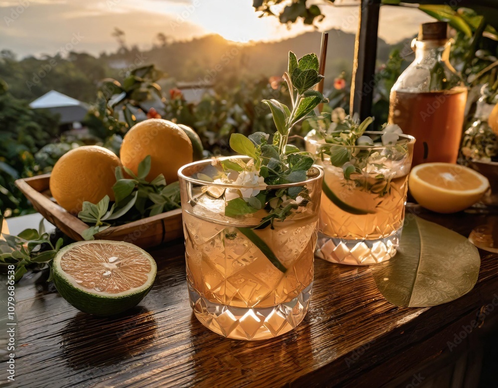 Sophisticated Home Bar Setup Featuring Premium Whiskey, Freshly Squeezed Citrus Juices, and Organic Herbs for a Craft Cocktail Experience Without the Crowd Sophisticated Home Bar Setup Featuring Premium Whiskey, Freshly Squeezed Citrus Juices, and Organic Herbs for a Craft Cocktail Experience Without the Crowd
