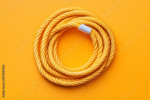 Yellow Rope Coil On Orange Background