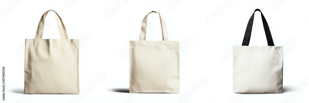 Three stylish tote bags in neutral colors, perfect for shopping or casual outings. Three stylish tote bags in neutral colors, perfect for shopping or casual outings.