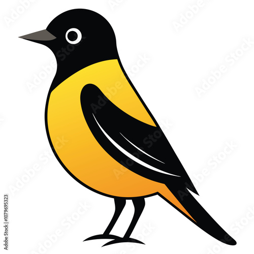 Solid color Great Crested Flycatcher animal vector design