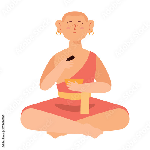 buddhism monk on the lotus position