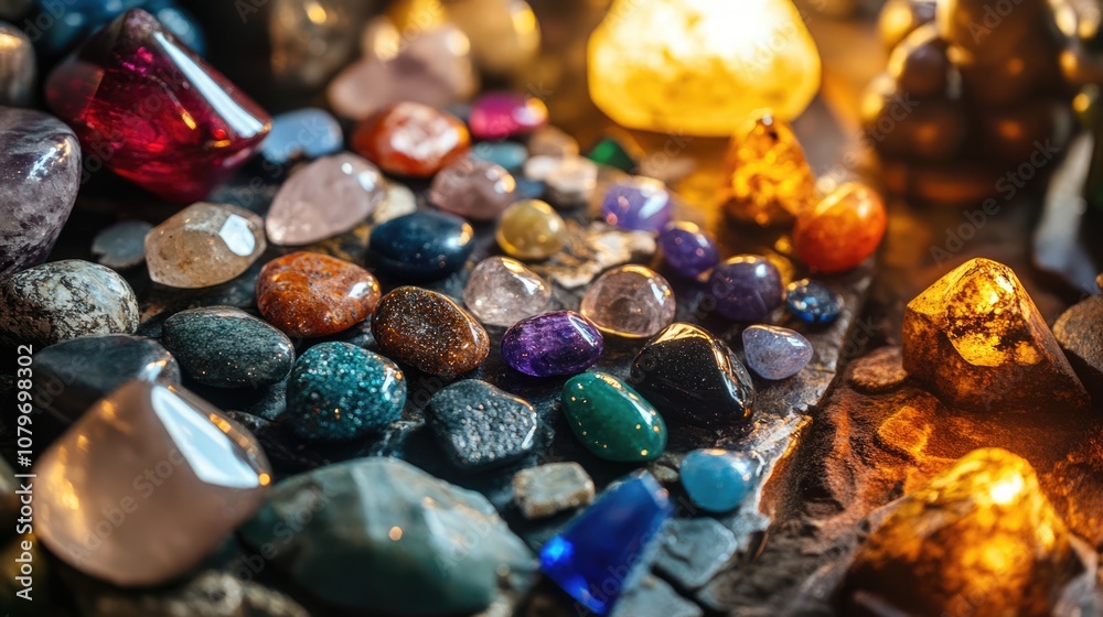 Colorful Gemstones on a Rough Surface Colorful Gemstones on a Rough Surface