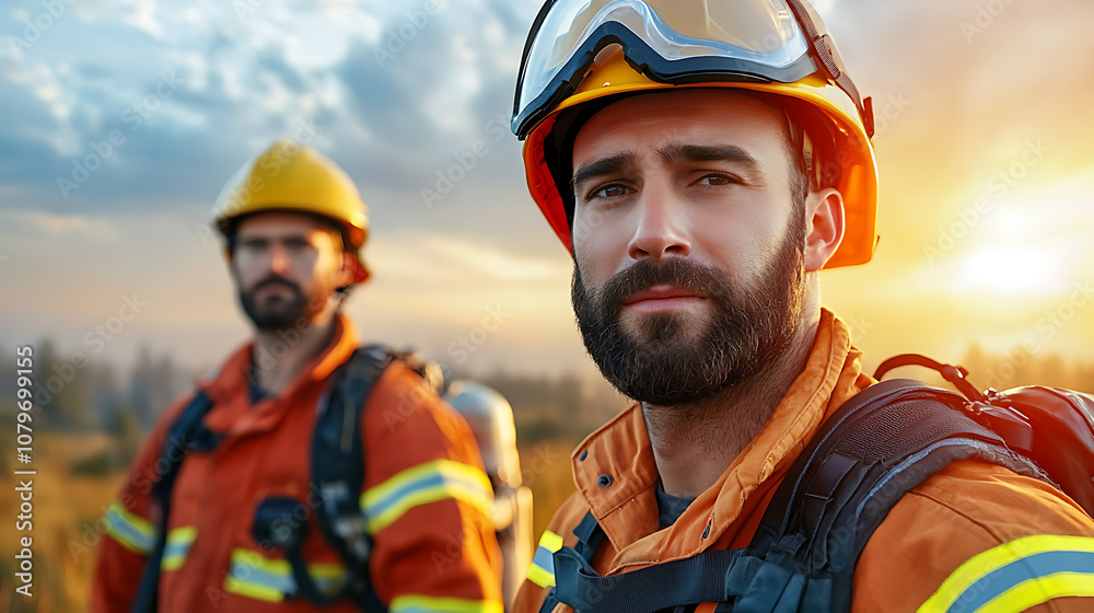 Firefighters support each other with essential gear in challenging environments