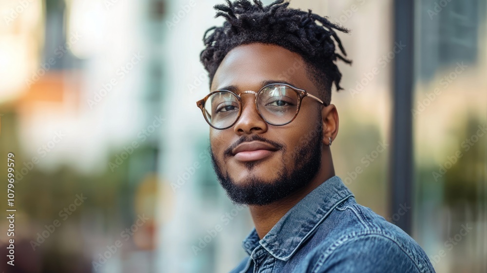 Portrait of a Man With Dreadlocks and Glasses Portrait of a Man With Dreadlocks and Glasses