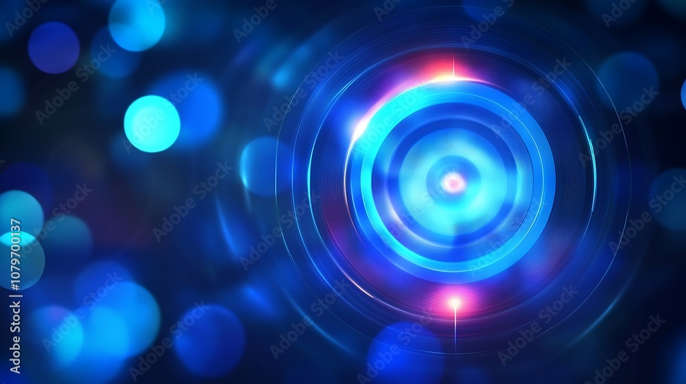 Blurred blue gradient background a glowing light circle dart target success square Blurred blue gradient background a glowing light circle dart target success square