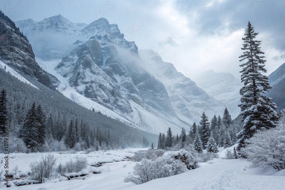winter landscape with snow