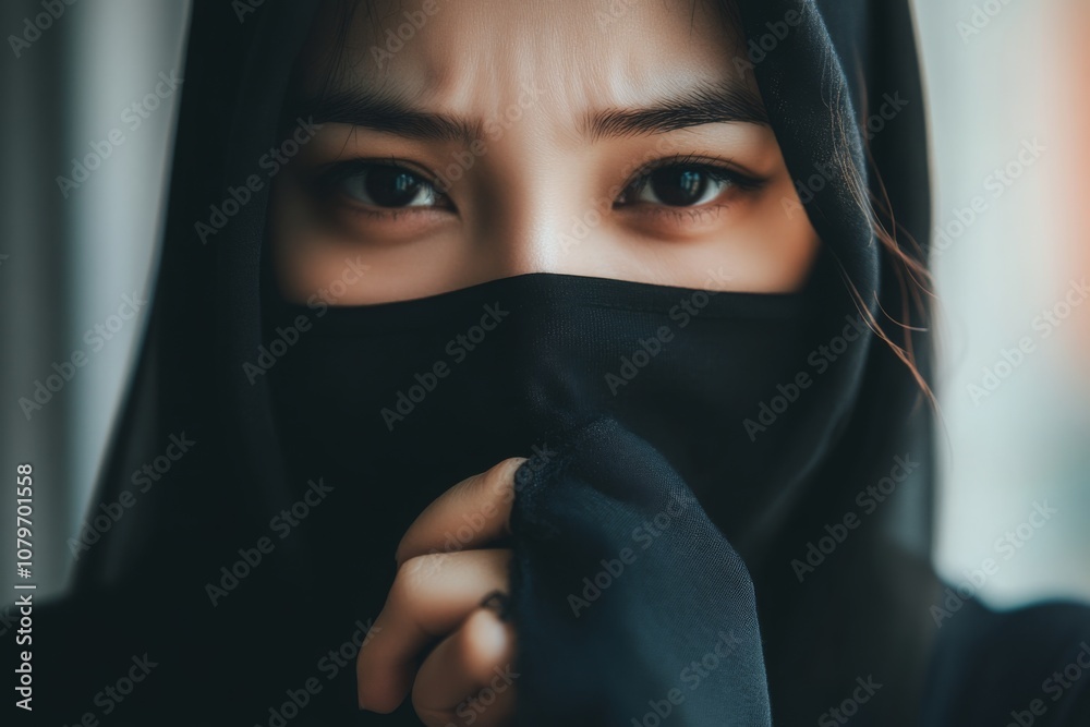 Mysterious Woman in Black Veil Mysterious Woman in Black Veil