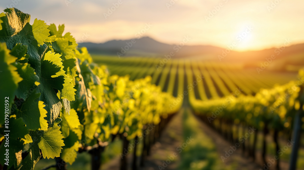 Lush Vineyard Rows in Sunlit Valley Landscape
Lush Vineyard Rows in Sunlit Valley Landscape